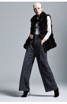 wholesale and custom high quality women winter  faux fur vest, Factory price Shenzhen Lily Cheng