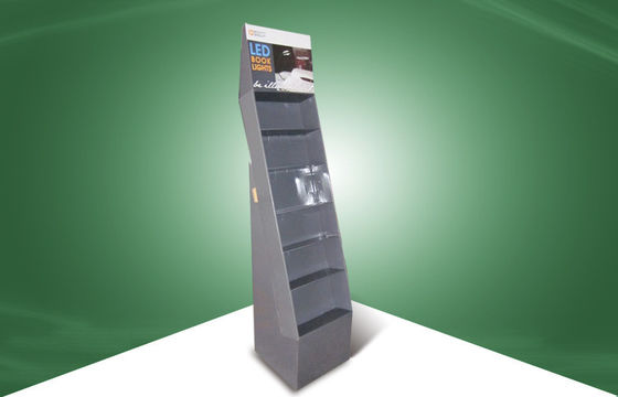 Retail Grey Cardboard Free Standing Display Units Floor Display Shelves