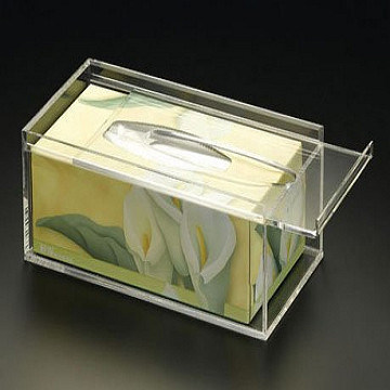 25cm * 15cm * 9cm Acrylic Tissue Box Holder With Customize Logo