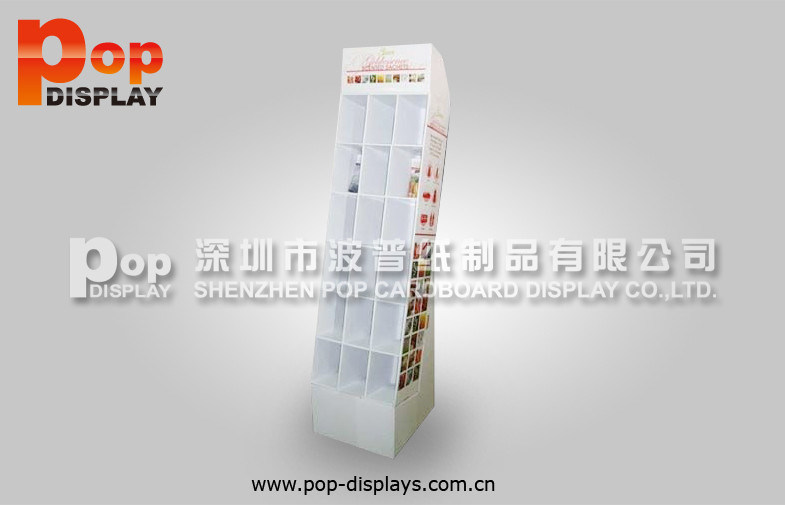 Popular Sturdy Cardboard Magazine Display , Cookbook Pocket Display Flooring Rack