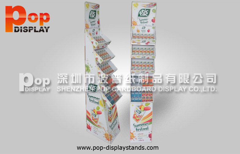 Supermarket Promotion Cardboard Floor Stand Paper Tictac Candy Display Shelves