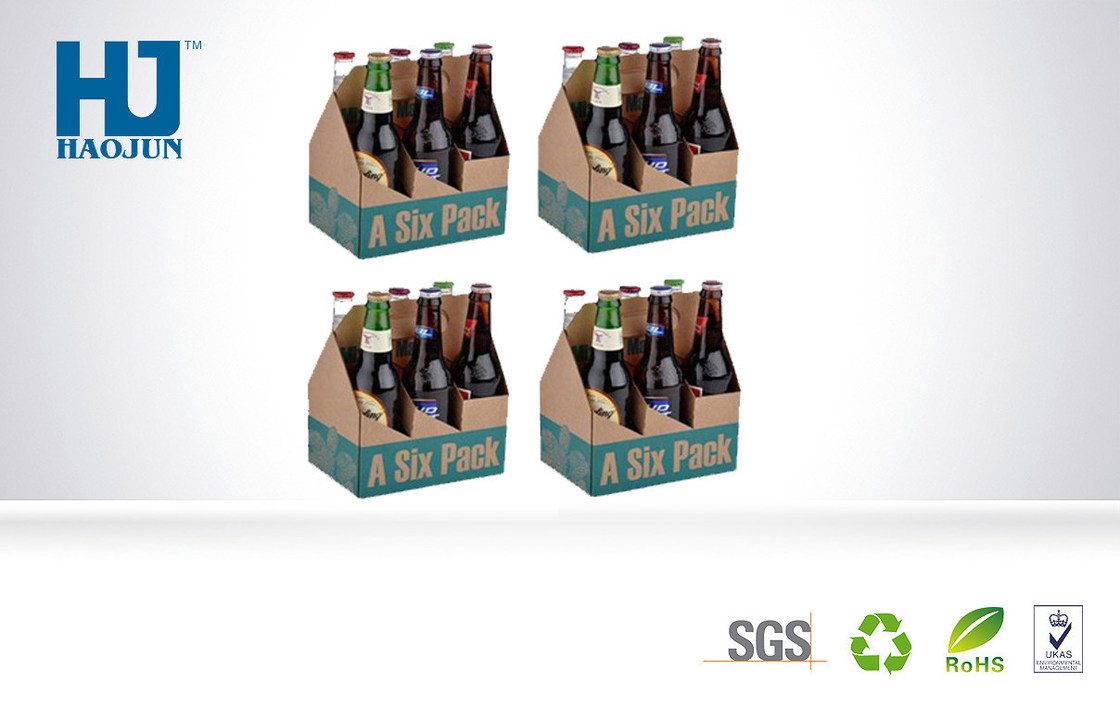 Six Bottle Cardboard Beer Cardboard Bbeverage Pop Up Display Stand  With Corrugated Paper