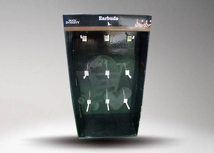Black Cardboard Powerwing PDQ Retail Shop Display Stands for Earbuds