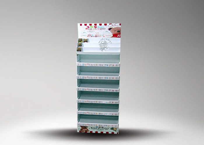 Pop up Cardboard Floor Shelf Display Stand / DVD Racks FOR Advertising